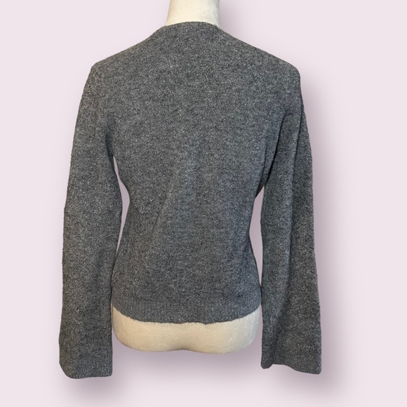 Express Stretch Long Sleeve Grey Wool Blend Sweater Size Womens Large - Picture 3 of 4